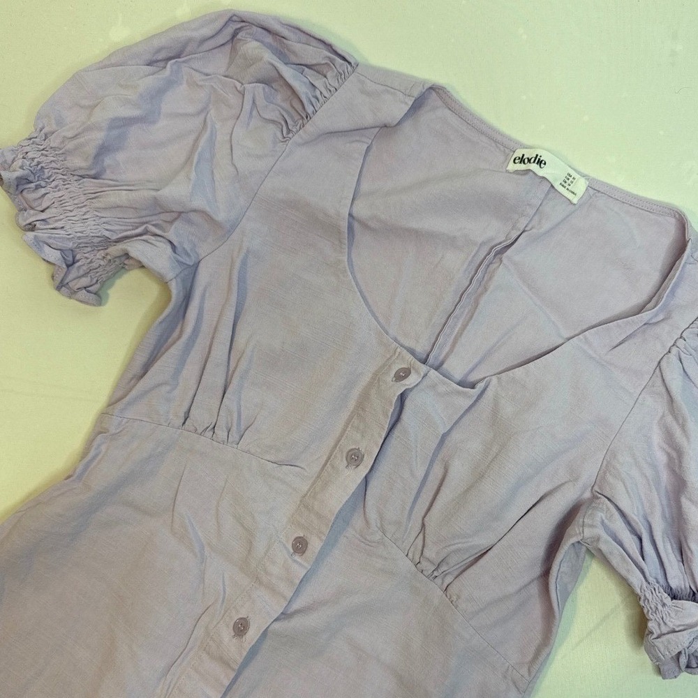 Eloide Linen Baby doll‎ Style Dress, Light Purple, XS